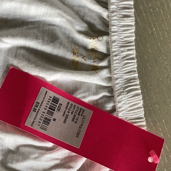 Lilly Pulitzer off shoulder top, white, SZ M, NWT - Picture 4 of 4